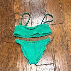 Textured Green Bikini Set